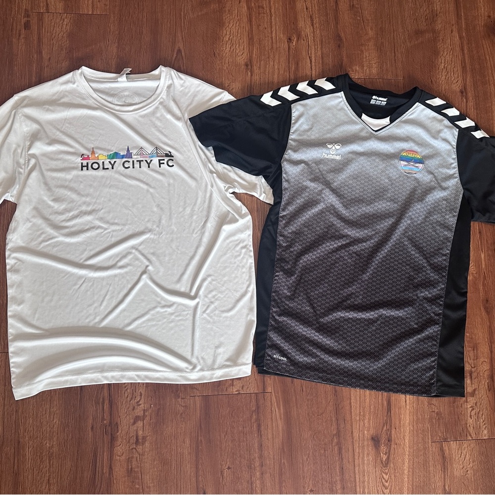 Men’s White T-Shirt and Black Sports Jersey Set
